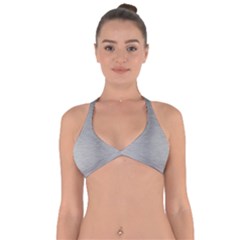 Aluminum Textures, Horizontal Metal Texture, Gray Metal Plate Halter Neck Bikini Top by nateshop