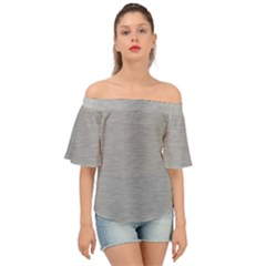 Aluminum Textures, Horizontal Metal Texture, Gray Metal Plate Off Shoulder Short Sleeve Top by nateshop