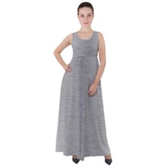 Aluminum Textures, Horizontal Metal Texture, Gray Metal Plate Empire Waist Velour Maxi Dress by nateshop
