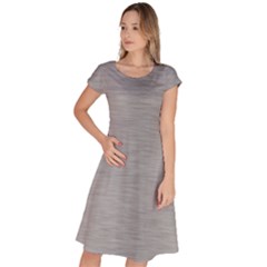 Aluminum Textures, Horizontal Metal Texture, Gray Metal Plate Classic Short Sleeve Dress by nateshop