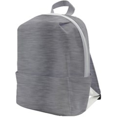 Aluminum Textures, Horizontal Metal Texture, Gray Metal Plate Zip Up Backpack