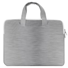 Aluminum Textures, Horizontal Metal Texture, Gray Metal Plate Macbook Pro 13  Double Pocket Laptop Bag by nateshop
