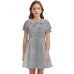 Aluminum Textures, Horizontal Metal Texture, Gray Metal Plate Kids  Bow Tie Puff Sleeve Dress by nateshop