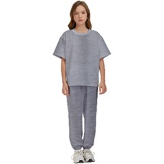 Aluminum Textures, Horizontal Metal Texture, Gray Metal Plate Kids  T-shirt And Pants Sports Set by nateshop