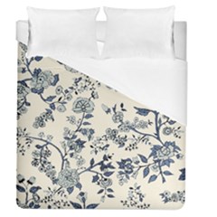 Blue Vintage Background, Blue Roses Patterns Duvet Cover (queen Size) by nateshop