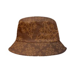 Brown Floral Pattern Floral Vintage Pattern, Brown Vintage Inside Out Bucket Hat by nateshop