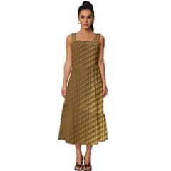 Gold, Golden Background ,aesthetic Square Neckline Tiered Midi Dress by nateshop