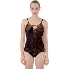 Gold, Golden Background Cut Out Top Tankini Set by nateshop