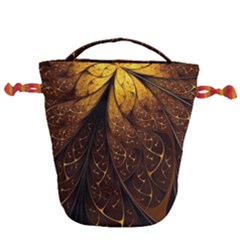 Gold, Golden Background Drawstring Bucket Bag by nateshop