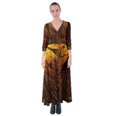 Gold, Golden Background Button Up Maxi Dress by nateshop