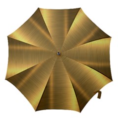 Golden Textures Polished Metal Plate, Metal Textures Hook Handle Umbrellas (large) by nateshop