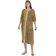 Golden Textures Polished Metal Plate, Metal Textures Women s Cotton 3/4 Sleeve Night Gown by nateshop