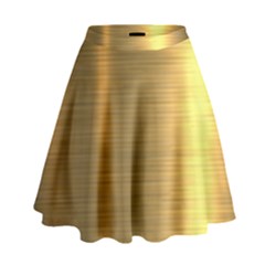 Golden Textures Polished Metal Plate, Metal Textures High Waist Skirt by nateshop