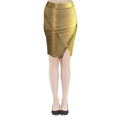 Golden Textures Polished Metal Plate, Metal Textures Midi Wrap Pencil Skirt