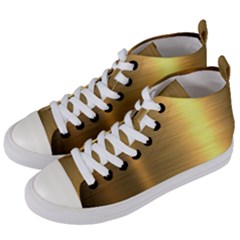 Golden Textures Polished Metal Plate, Metal Textures Women s Mid-top Canvas Sneakers by nateshop