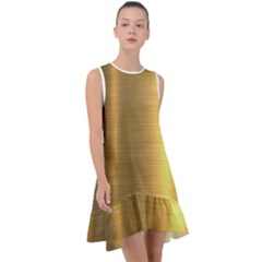 Golden Textures Polished Metal Plate, Metal Textures Frill Swing Dress by nateshop