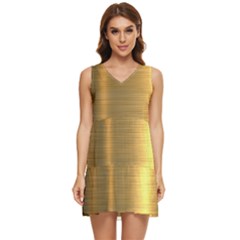 Golden Textures Polished Metal Plate, Metal Textures Tiered Sleeveless Mini Dress by nateshop