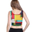 Multicolored Retro Abstraction, Lines Retro Background, Multicolored Mosaic Crop Top View3