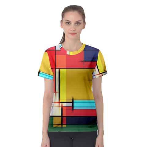 Multicolored Retro Abstraction%2 Women s Sport Mesh T-shirt by nateshop