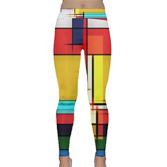 Multicolored Retro Abstraction, Lines Retro Background, Multicolored Mosaic Classic Yoga Leggings by nateshop