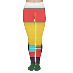 Multicolored Retro Abstraction, Lines Retro Background, Multicolored Mosaic Tights by nateshop