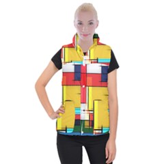 Multicolored Retro Abstraction%2 Women s Button Up Vest by nateshop