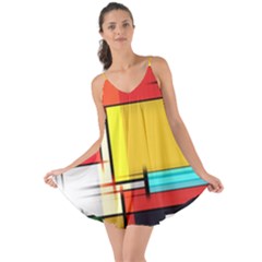 Multicolored Retro Abstraction%2 Love The Sun Cover Up by nateshop