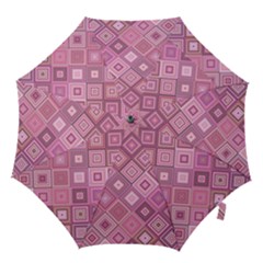 Pink Retro Texture With Rhombus, Retro Backgrounds Hook Handle Umbrellas (small) by nateshop