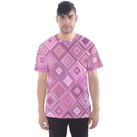 Pink Retro Texture With Rhombus, Retro Backgrounds Men s Sport Mesh T-shirt by nateshop