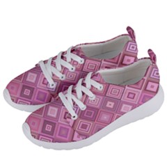 Pink Retro Texture With Rhombus, Retro Backgrounds Women s Lightweight Sports Shoes by nateshop