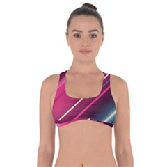 Pink-blue Retro Background, Retro Backgrounds, Lines Got No Strings Sports Bra by nateshop