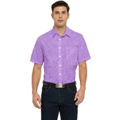 Purple Paper Texture, Paper Background Men s Short Sleeve Pocket Shirt 