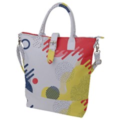 Red White Blue Retro Background, Retro Abstraction, Colored Retro Background Buckle Top Tote Bag