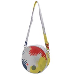 Red White Blue Retro Background, Retro Abstraction, Colored Retro Background Crossbody Circle Bag by nateshop