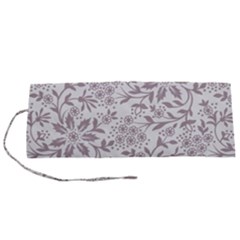 Retro Floral Texture, Beige Floral Retro Background, Vintage Texture Roll Up Canvas Pencil Holder (s) by nateshop