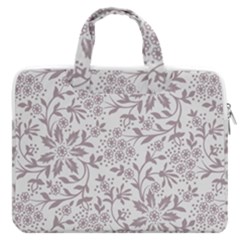 Retro Floral Texture, Beige Floral Retro Background, Vintage Texture Macbook Pro 16  Double Pocket Laptop Bag 