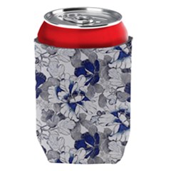 Retro Texture With Blue Flowers, Floral Retro Background, Floral Vintage Texture, White Background W Can Holder