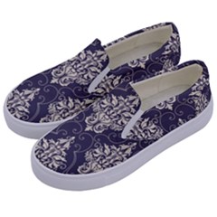 Vintage Texture, Floral Retro Background, Patterns, Kids  Canvas Slip Ons by nateshop