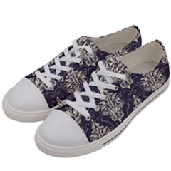 Vintage Texture, Floral Retro Background, Patterns, Men s Low Top Canvas Sneakers by nateshop