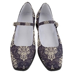 Vintage Texture, Floral Retro Background, Patterns, Women s Mary Jane Shoes