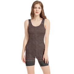 Black Leather Texture Leather Textures, Brown Leather Line Women s Wrestling Singlet