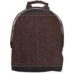 Black Leather Texture Leather Textures, Brown Leather Line Mini Full Print Backpack by nateshop