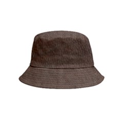 Black Leather Texture Leather Textures, Brown Leather Line Bucket Hat (kids) by nateshop