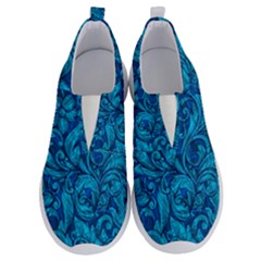 Blue Floral Pattern Texture, Floral Ornaments Texture No Lace Lightweight Shoes