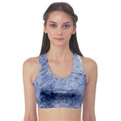 Blue Grunge Texture, Wall Texture, Blue Retro Background Fitness Sports Bra by nateshop