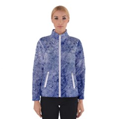 Blue Grunge Texture, Wall Texture, Blue Retro Background Women s Bomber Jacket by nateshop