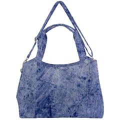 Blue Grunge Texture, Wall Texture, Blue Retro Background Double Compartment Shoulder Bag by nateshop