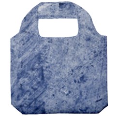 Blue Grunge Texture, Wall Texture, Blue Retro Background Foldable Grocery Recycle Bag by nateshop