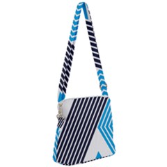 Blue Lines Background, Retro Backgrounds, Blue Zipper Messenger Bag by nateshop