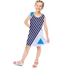 Blue Lines Background, Retro Backgrounds, Blue Kids  Tunic Dress by nateshop